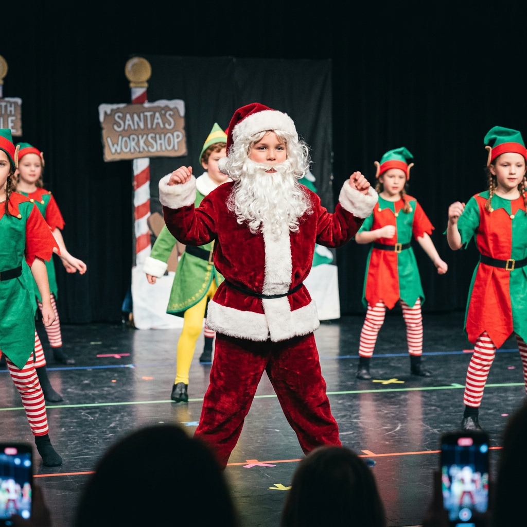 Vestuario de Papá Noel para recital de danza