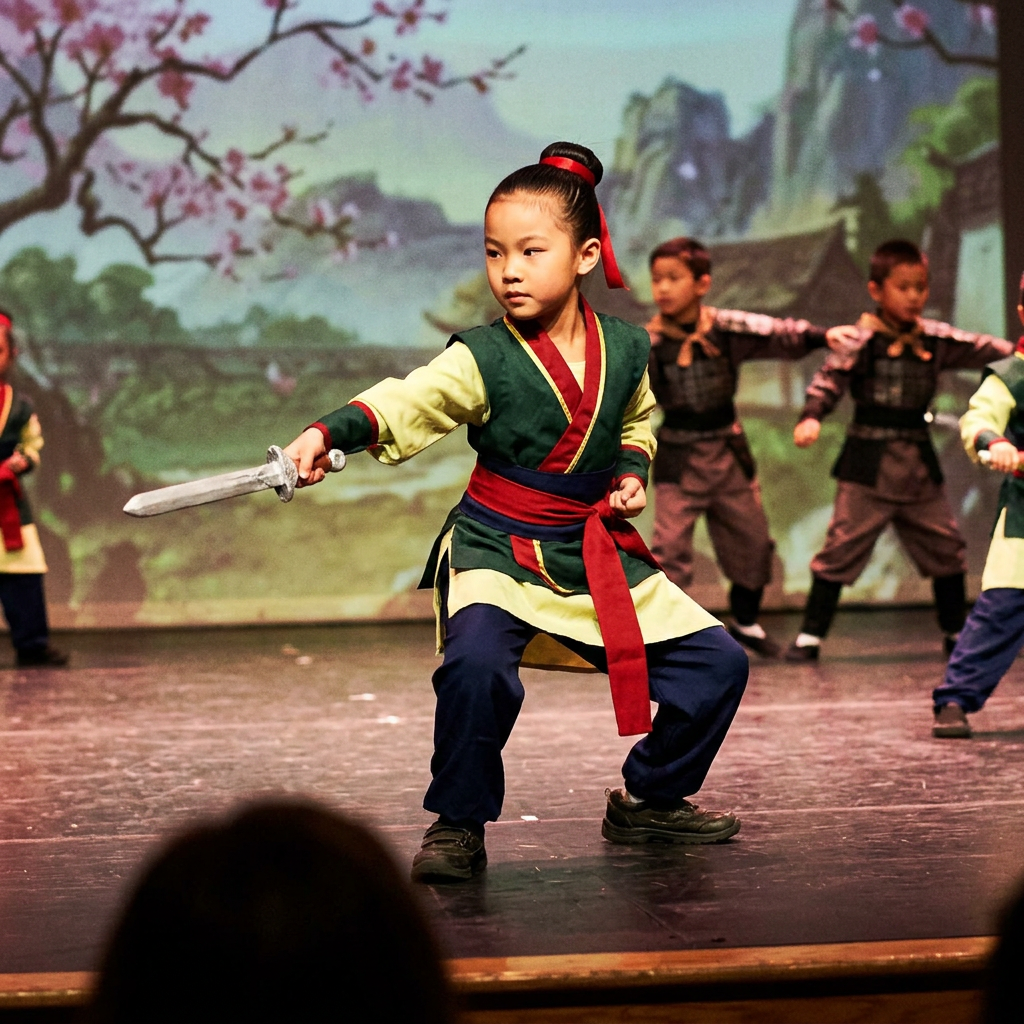 Vestuario de Mulán para recital de danza