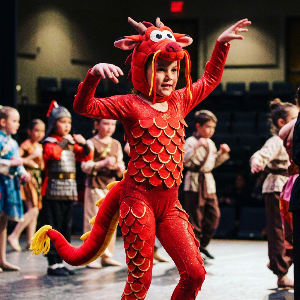 Vestuario de Mushu para recital de danza