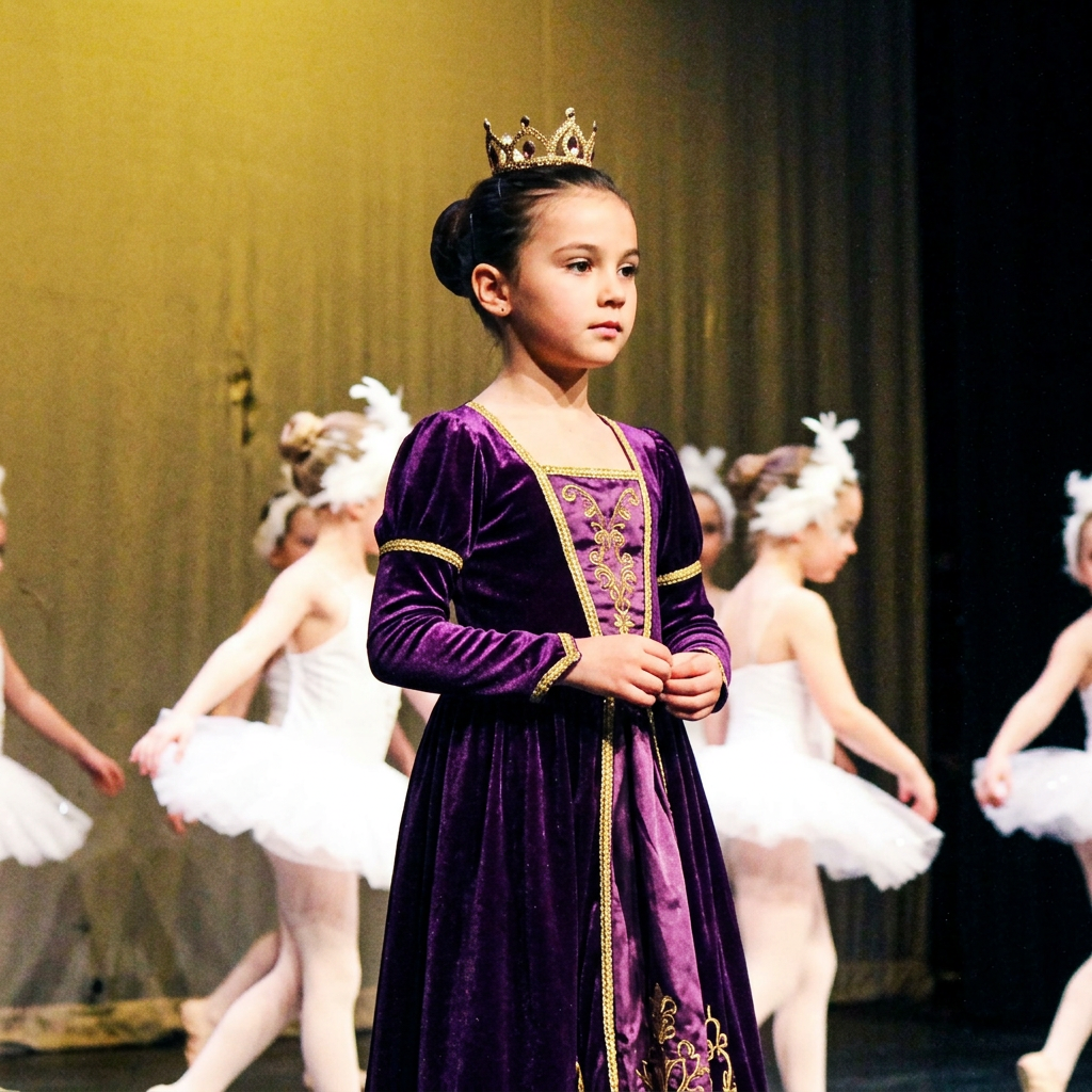 Vestuario de La Reina para recital de danza