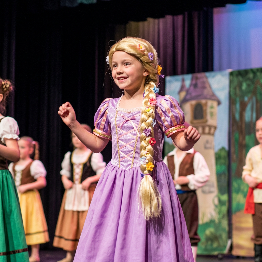 Vestuario de Rapunzel para recital de danza