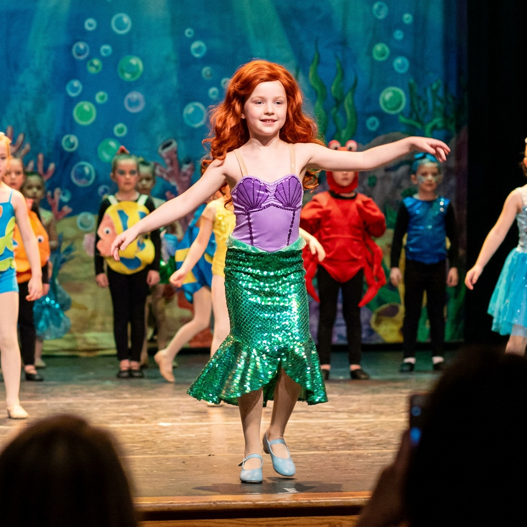 Vestuario de Ariel para recital de danza